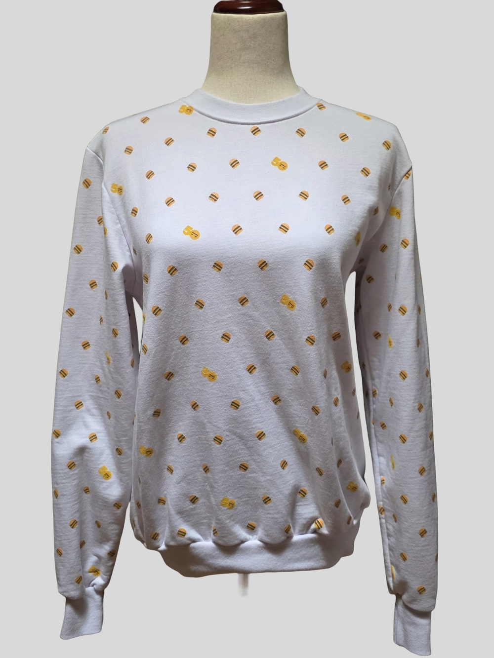 McDonalds Feel Good 50th Anniversary White Burger Print Sweatshirt
